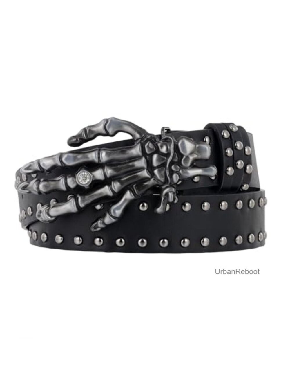 Gothic Skull Head Faux Leather Belt Punk Metal Buckle Unisex Adjustable